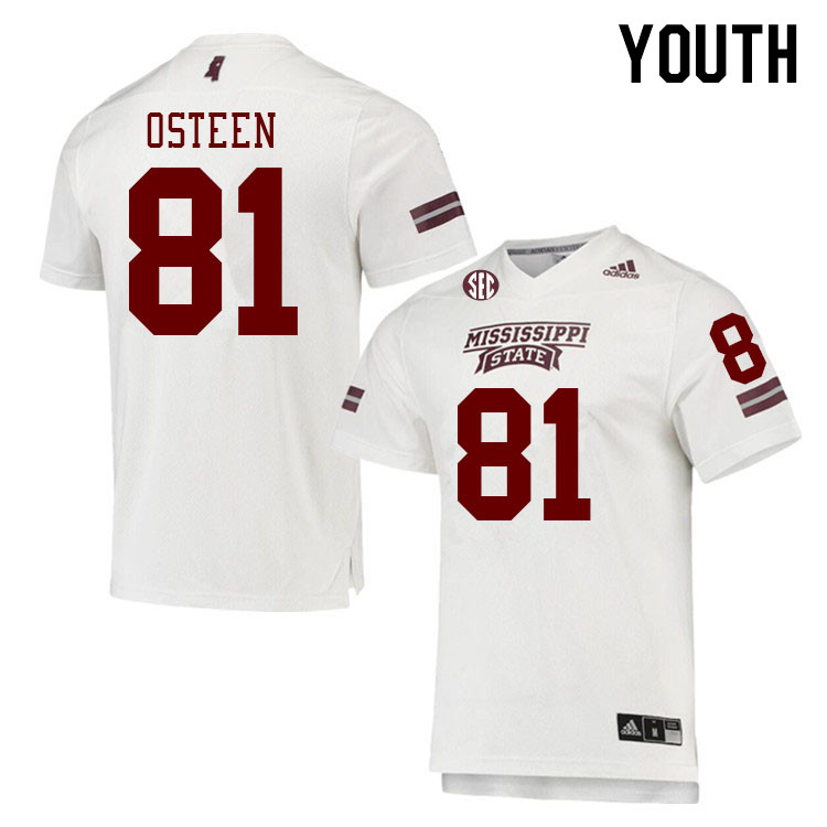 Youth #81 Andrew Osteen Mississippi State Bulldogs College Football Jerseys Stitched Sale-White